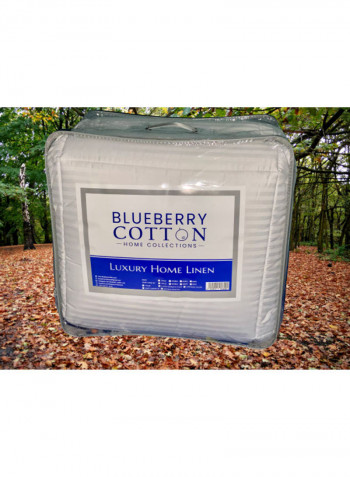 3-Piece King Size Comfort Duvet Insert Stripe with Pillow Cotton White 240 x 260cm