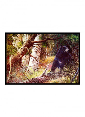 Are You There Mr. Bear Indoor/Outdoor Mat Multicolour 14 x 14inch