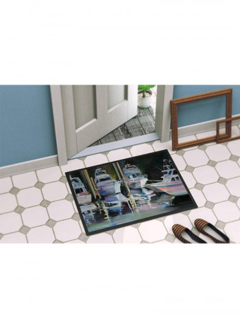Deep Sea Fishing Boats Indoor/Outdoor Mat Multicolour 11 x 11inch