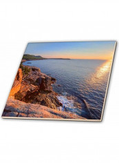 Sunrise At Otter Cliffs Chuck Haney Tile Multicolour 12x12x0.25inch
