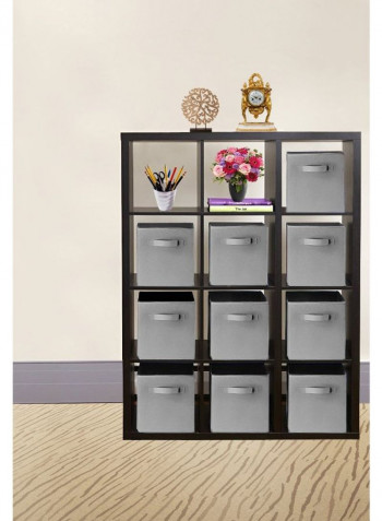 6-Piece Storage Cube Bin Grey