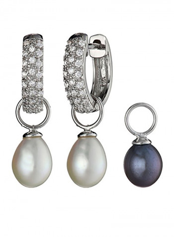 925 Sterling silver Cubic Zirconia And Pearl Studded Earrings