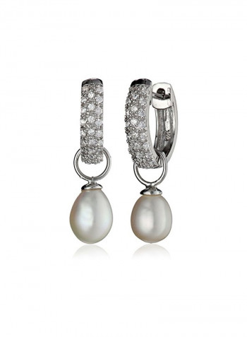 925 Sterling silver Cubic Zirconia And Pearl Studded Earrings