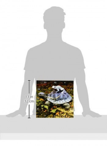 Garden Turtle Printed Wall Clock Multicolour 13x13inch
