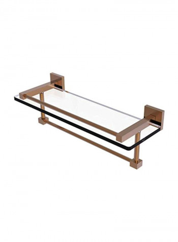 Montero Collection Gallery Towel Bar And Glass Shelf Brushed Bronze/Clear 16inch