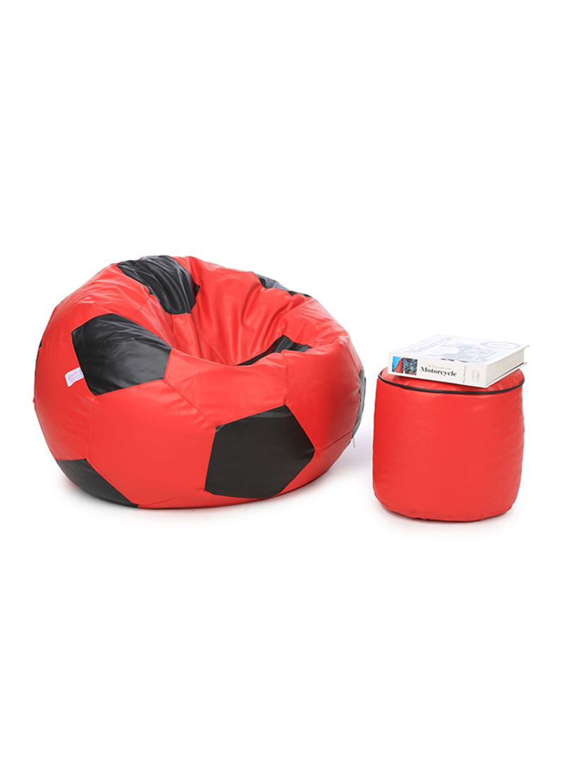 Football Pattern Bean Bag Combo With Fillers Red/Black XL