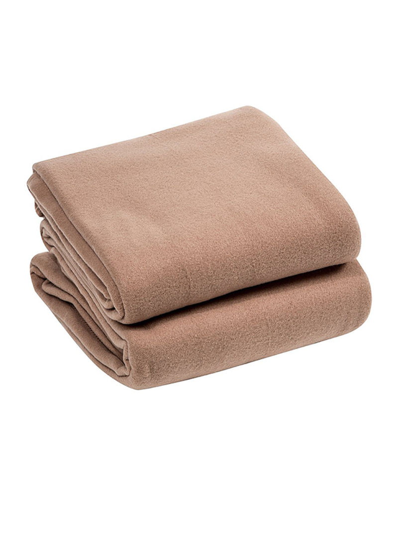 Luxury Plush Bed Blanket Polyester Brown