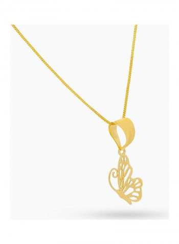 Chain Necklace With Butterfly Pendant