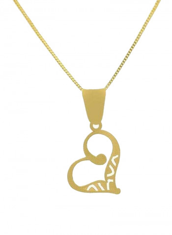 Chain Necklace With Twisted Heart Pendant