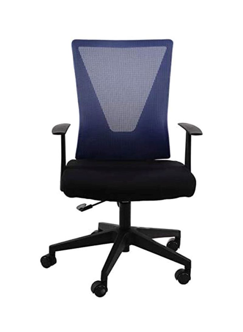 Amy High Back Office Chair Black/Blue 66x45x100centimeter