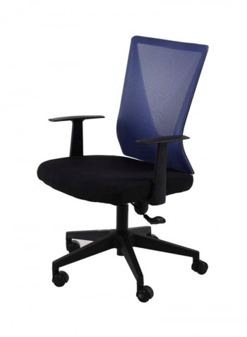 Amy High Back Office Chair Black/Blue 66x45x100centimeter