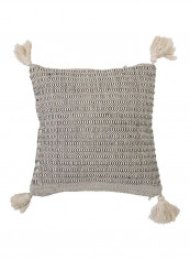 Cotton Printed Throw Pillow Beige/Black 18x18inch