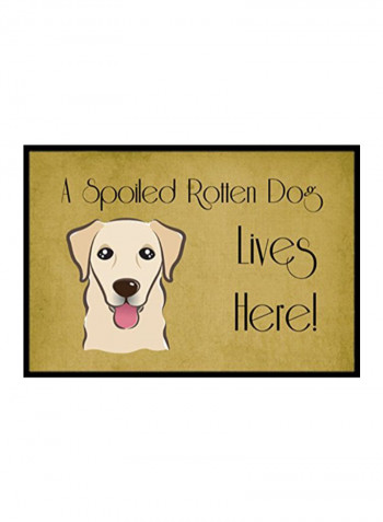 Retriever Spoiled Dog Lives Here Indoor/Outdoor Mat Multicolour 14 x 14inch