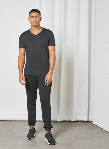 Basic V-Neck T-Shirt (Pack of 2) Black