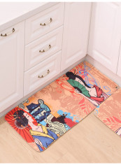 Cartoon Pattern Anti-Slip Creative Durable Home Mat Multicolour 50(W)x160(L)centimeter