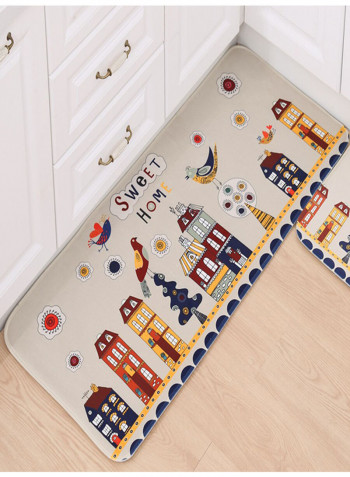 Cartoon Pattern Anti-Slip Durable Home Mat Multicolour 50(W)x160(L)centimeter