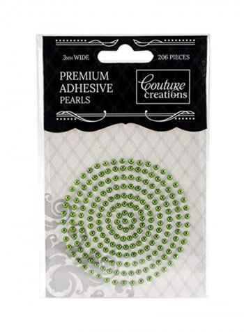206-Piece Self-Adhesive Pearl Set Emerald Green