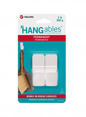 2-Piece Permanent Adhesive Hooks White 3.9x7.2x0.8inch