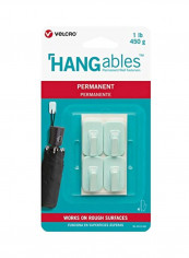 4-Piece Hangables Permanent Adhesive Hook Set Aqua 1inch