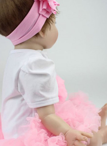 Cute Reborn Baby Doll With Mat And Bottle 22بوصة