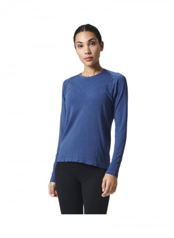 Sleek Long Sleeve Top Blue