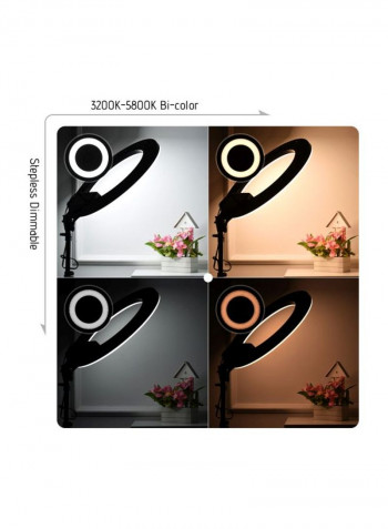 LED Fill-In Ring Light With Carrying Bag 18inch White/Black