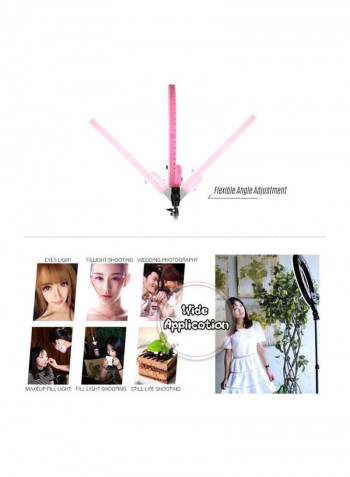 LED Fill-In Ring Light With Carrying Bag 18inch White/Black