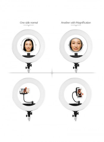 LED Fill-In Ring Light With Carrying Bag 18inch White/Black
