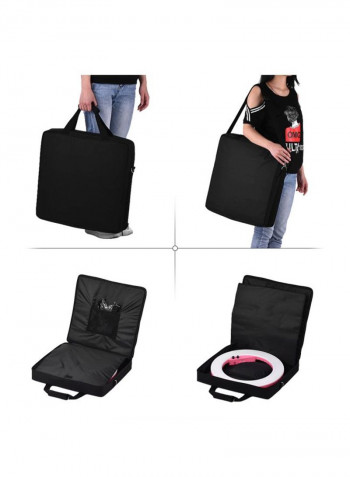 LED Fill-In Ring Light With Carrying Bag 18inch White/Black