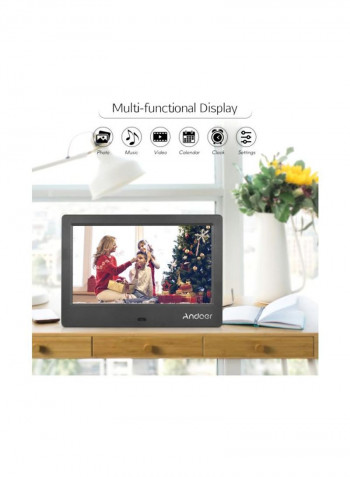 Compact Digital LED Photo Frame With Remote Black