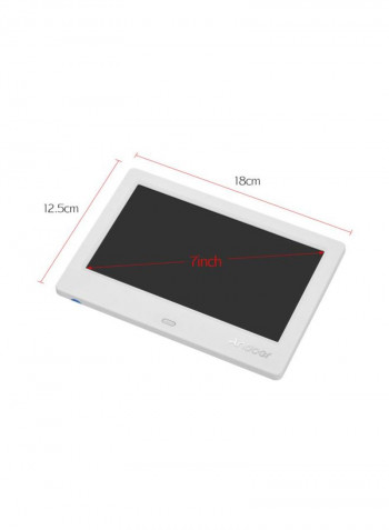 Compact Digital LED Photo Frame With Remote White