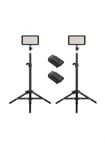 Pack Of 2 LED Video Light Bracket Kit Black