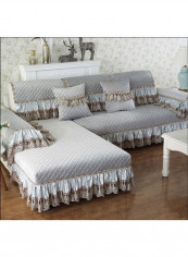 European Style Decorative Sofa Slipcover Grey/Brown