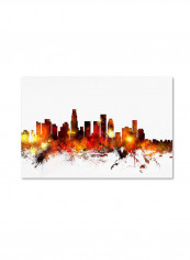 Los Angeles California Skyline Iii Canvas Wall Art Multicolour 16 x 24inch