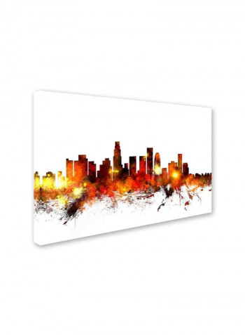 Los Angeles California Skyline Iii Canvas Wall Art Multicolour 16 x 24inch