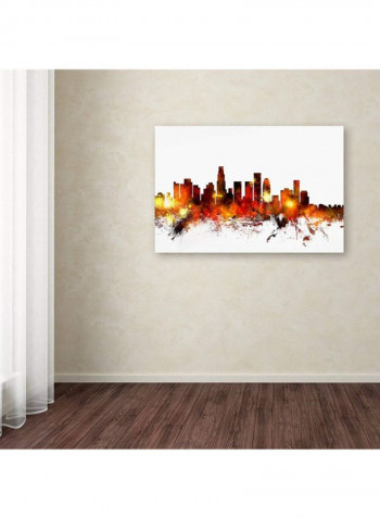 Los Angeles California Skyline Iii Canvas Wall Art Multicolour 16 x 24inch
