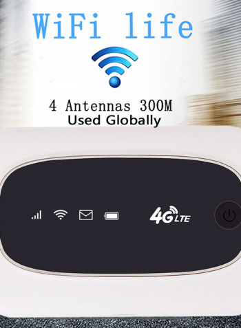 4G LTE Mobile Wireless Wifi Router White