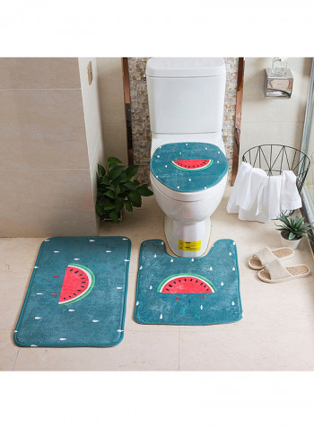 3-Piece Watermelon Printed Anti-Skidding Mats Blue