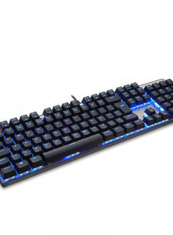 CK104 Wired USB Colourful LED Backlight Mechanical Gaming Keyboard - English And Russian Black