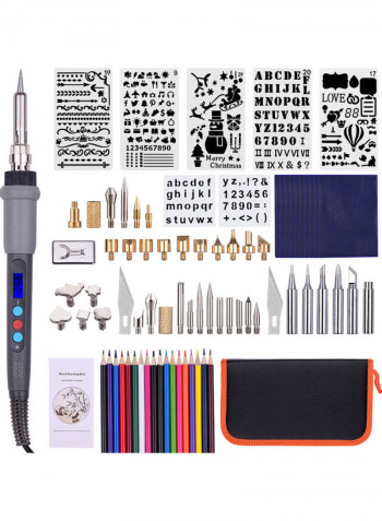 79-Piece Professional Wood Burning Tool Kit Multicolour