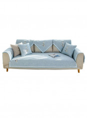 Plant Pattern Dust Proof Sofa Slipcover Blue reviews Plant Pattern Dust Proof Sofa Slipcover Blue