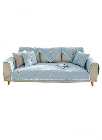 Plant Pattern Dust Proof Sofa Slipcover Blue