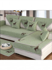 Elk Printed Sofa Slipcover Green/Black reviews Elk Printed Sofa Slipcover Green/Black