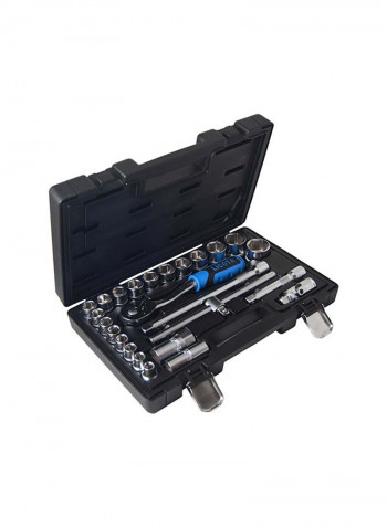 25-Piece Flank Socket Set Black/Silver/Blue