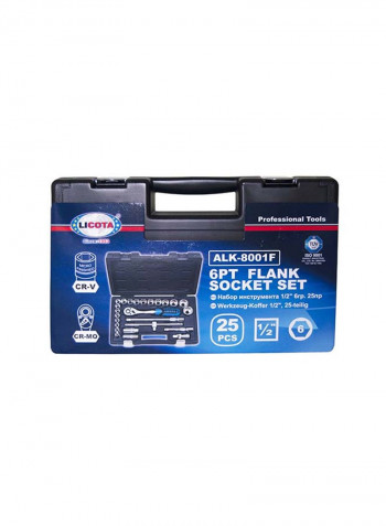 25-Piece Flank Socket Set Black/Silver/Blue