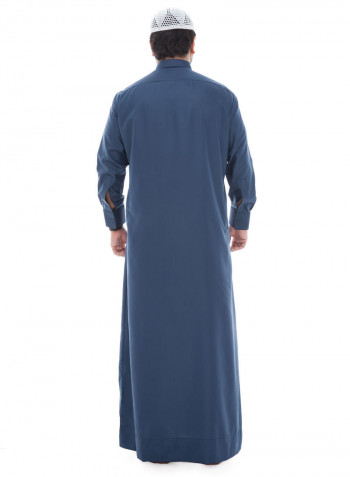 Occasion Shirt Collar Saudi Kandora Navy