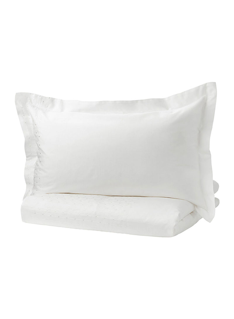 Quilt Cover And Pillowcase Set Fabric White