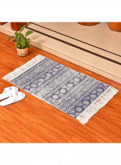 Geometric Pattern Doormat Blue/White M