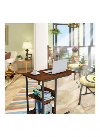 3-Tier Moveable Side End Table Reddish Brown 60x40x76centimeter