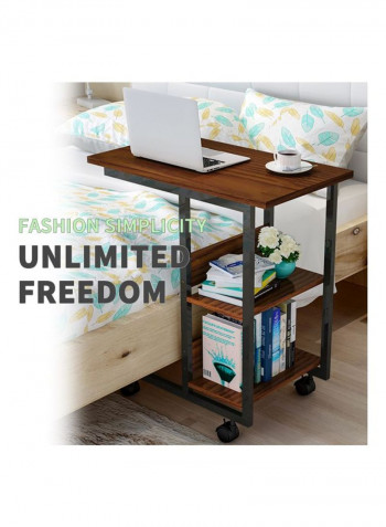 3-Tier Moveable Side End Table Reddish Brown 60x40x76centimeter